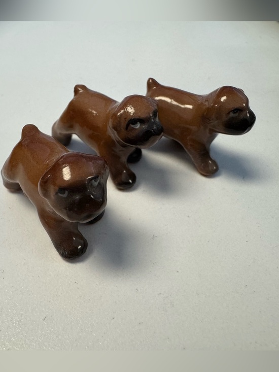 Hagen Renaker Other - Vintage Hagen-Renaker Miniature Ceramic Pug Puppy Figurines Set of 3 Dog Model 3